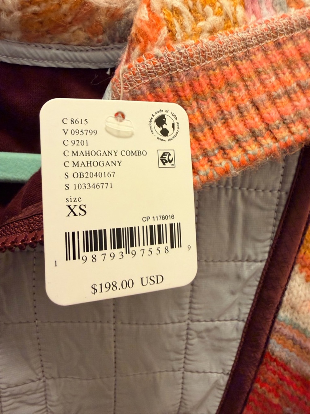 Free People Multicolor Patchwork Pullover Hoodie - Rust, Orange, Cream, Gray - Picture 3 of 9